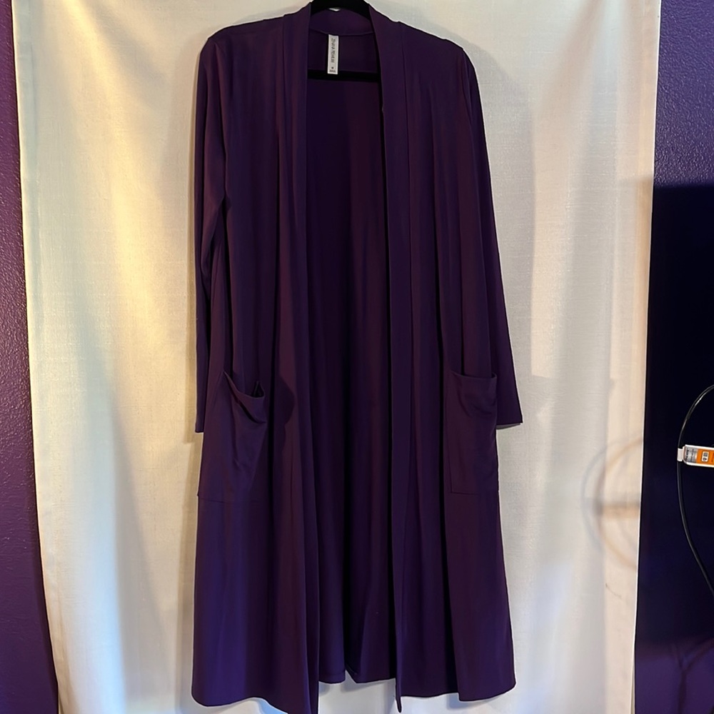 Brand new purple long soft cardigan